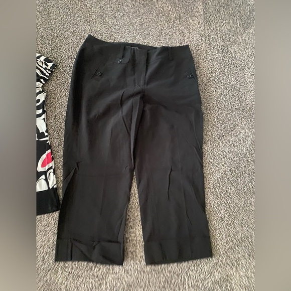 Ann Taylor 14 Curvy Fit Stretch Pants Capri Sushiflower L Blouse Outfit Lot Lg - Picture 3 of 10
